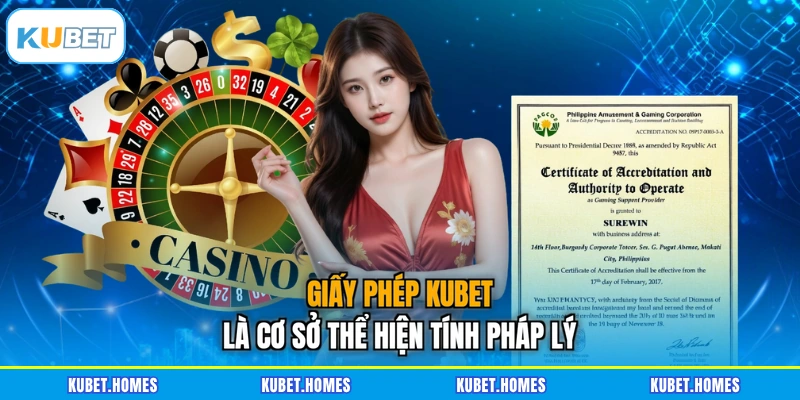 Giấy phép KUBET là cơ sở thể hiện tính pháp lý
